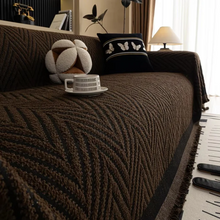 Load image into Gallery viewer, Chevron Herringbone Tassel Couch Cover Throw Blanket
