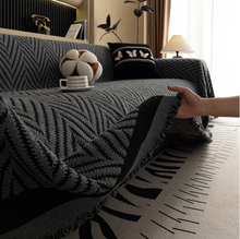 Load image into Gallery viewer, Chevron Herringbone Tassel Couch Cover Throw Blanket
