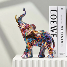 Load image into Gallery viewer, Artistic Elephant Figurine Graffiti Style Home Decor
