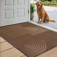 Load image into Gallery viewer, Curved Thread Line Door Mat, Microfiber Absorbent Entry Rug
