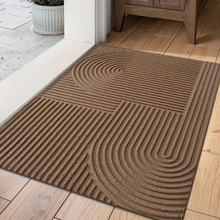 Load image into Gallery viewer, Curved Thread Line Door Mat, Microfiber Absorbent Entry Rug
