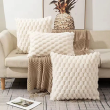 Load image into Gallery viewer, Plush Marshmallow Cushion Cover, 3D Textured Soft Pillowcase, Cream White
