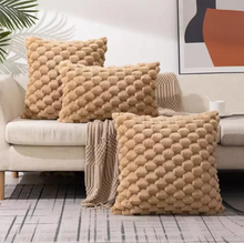Load image into Gallery viewer, Plush Marshmallow Cushion Cover, 3D Textured Soft Pillowcase, Cream White
