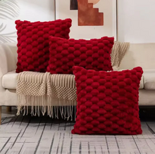 Load image into Gallery viewer, Plush Marshmallow Cushion Cover, 3D Textured Soft Pillowcase, Cream White
