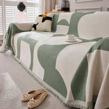 Load image into Gallery viewer, Chenille Couch Cover Double-Sided Boho Jacquard Design
