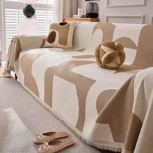 Load image into Gallery viewer, Chenille Couch Cover Double-Sided Boho Jacquard Design
