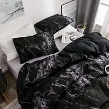Load image into Gallery viewer, Luxe Black Marble Quilt Cover Set, 3 Piece Microfibre Bedding
