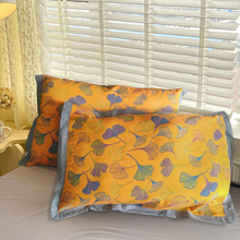 Load image into Gallery viewer, Ginkgo Leaf Embroidered Cotton Pillowcases, Soft Breathable Cotton
