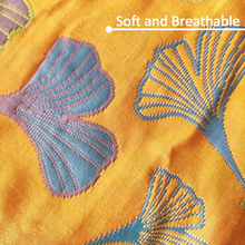 Load image into Gallery viewer, Ginkgo Leaf Embroidered Cotton Pillowcases, Soft Breathable Cotton

