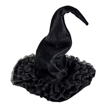 Load image into Gallery viewer, Twisted Brim Witch Hat for Adults with Decorative Trim

