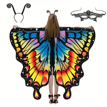 Load image into Gallery viewer, Printed Butterfly Wing Shawl and Matching Headband for Costumes
