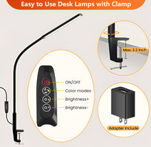 Load image into Gallery viewer, LED Desk Lamp With Clamp, Flexible Gooseneck And 3 Light Modes
