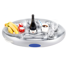 Load image into Gallery viewer, Floating Drink Holder For Pool With Cup Slots And Snack Tray
