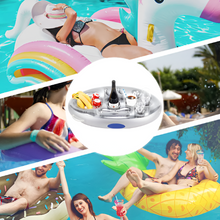 Load image into Gallery viewer, Floating Drink Holder For Pool With Cup Slots And Snack Tray

