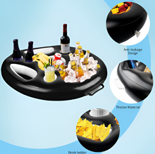 Load image into Gallery viewer, Floating Drink Holder For Pool With Cup Slots And Snack Tray
