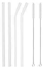 Load image into Gallery viewer, High Borosilicate Glass Straw Set – Reusable Eco-Friendly Drinking Straws with Cleaning Brush
