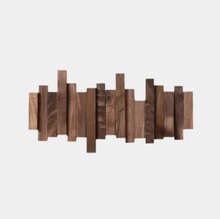 Load image into Gallery viewer, Wooden Wall Coat Rack with Foldable Hooks
