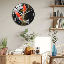 Load image into Gallery viewer, 12 Inch Red Koi Tempered Glass Wall Clock for Modern Home Décor

