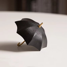 Load image into Gallery viewer, Creative Umbrella Black Porcelain Tea Infuser for Loose Leaf Tea
