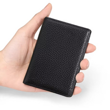 Load image into Gallery viewer, RFID Leather Men’s Slim Credit Card Holder Wallet

