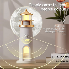 Load image into Gallery viewer, Moon Projection Lighthouse Night Light With Bluetooth Audio and Motion Sensor
