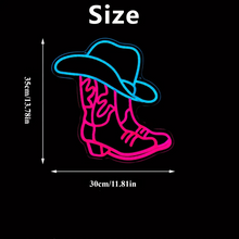 Load image into Gallery viewer, USB-Powered Cowboy Boots Neon Sign for Western Decor
