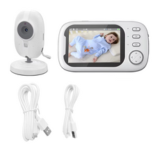Load image into Gallery viewer, Advanced 3.5" Wireless Baby Monitor with Night Vision, Temperature Sensor, and Two-Way Audio
