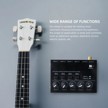 Load image into Gallery viewer, Ultra-Compact 4-Channel Low Noise Audio Mixer with Stereo RCA Output
