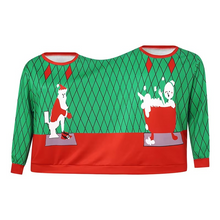 Load image into Gallery viewer, Double Ugly Christmas Couple Sweater Funny Siamese Twins 3D Printed Pullover for Couples
