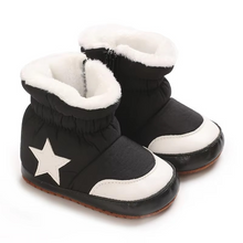 Load image into Gallery viewer, Toddler Girls Winter Sock Shoes with Heart Embroidery, Elastic Ankle Warm Booties
