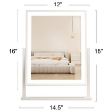 Load image into Gallery viewer, 16 Inch Modern Lighted Makeup Mirror with Smart Touch Control and Adjustable Brightness
