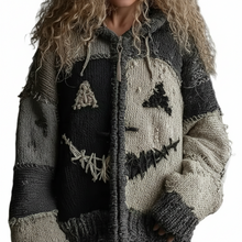 Load image into Gallery viewer, Cozy Pumpkin Faux Fur V-Neck Halloween Sweater for Women
