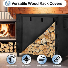 Load image into Gallery viewer, Waterproof Outdoor Firewood Rack Cover for Patio Log Storage 4FT 420D Oxford Fabric
