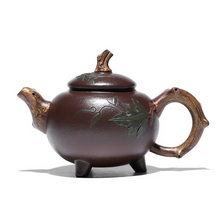 Load image into Gallery viewer, Handmade Yixing Purple Clay Teapot with Original Ore and Three-Legged Gourd Design
