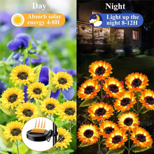 Load image into Gallery viewer, Solar Powered Sunflower Garden Lights for Outdoor Pathways and Landscapes
