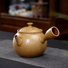 Load image into Gallery viewer, Japanese Style Side Handle Handmade Pottery Teapot 12oz
