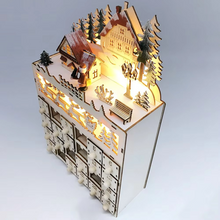 Load image into Gallery viewer, Christmas LED Advent Calendar with Light and Candy Drawers for Holiday Decoration
