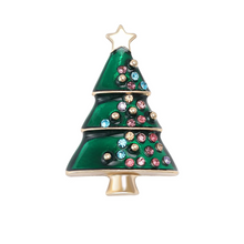 Load image into Gallery viewer, Christmas Rhinestone Tree Brooch Pin for Women and Men
