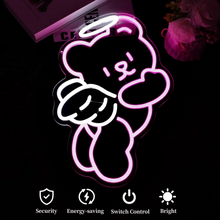 Load image into Gallery viewer, Charming Bear Neon Light with Dimmer - USB Powered Wall Decor
