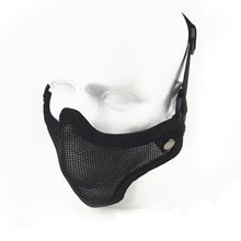 Load image into Gallery viewer, Camouflage Tactical Airsoft Steel Mesh Half Face Mask
