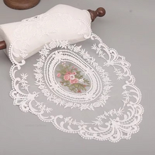 Load image into Gallery viewer, Elegant Embroidered Lace Round Tablecloth with Matching Napkins and Coasters for Dining and Events
