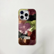 Load image into Gallery viewer, Exquisite Velour Heart Splice Glossy Glacial Texture iPhone Case
