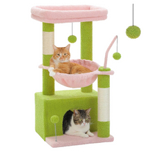 Load image into Gallery viewer, Cactus Cat Tree Tower with Condo, Hammock, Scratching Post and Perch for Indoor Cats
