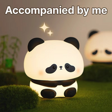 Load image into Gallery viewer, Panda Touch-Activated Silicone LED Nightlight – USB Rechargeable, Syncable Soft Glow Lamp
