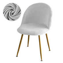 Load image into Gallery viewer, Elastic Velvet Chair Covers - Stretch Low Back Slipcovers for Dining and Makeup Chairs
