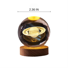 Load image into Gallery viewer, 2.36 in RGB Crystal Ball Night Light with Milky Way and Moon - Cosmos-Inspired Bedside Decoration
