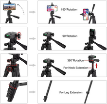 Load image into Gallery viewer, Universal Lightweight Tripod Stand with Bluetooth Remote for Smartphones and DSLRs
