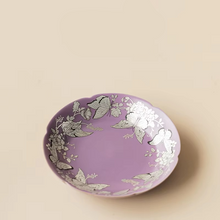 Load image into Gallery viewer, Purple Gilt Silver Butterfly Flower Porcelain Gaiwan Tea Bowl with Lid
