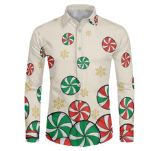 Load image into Gallery viewer, Mens 3D Snow Scene Christmas Shirt with Long Sleeves and Classic Lapel
