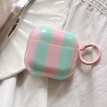 Load image into Gallery viewer, Contrast Color Stripe AirPods Case with Keyring

